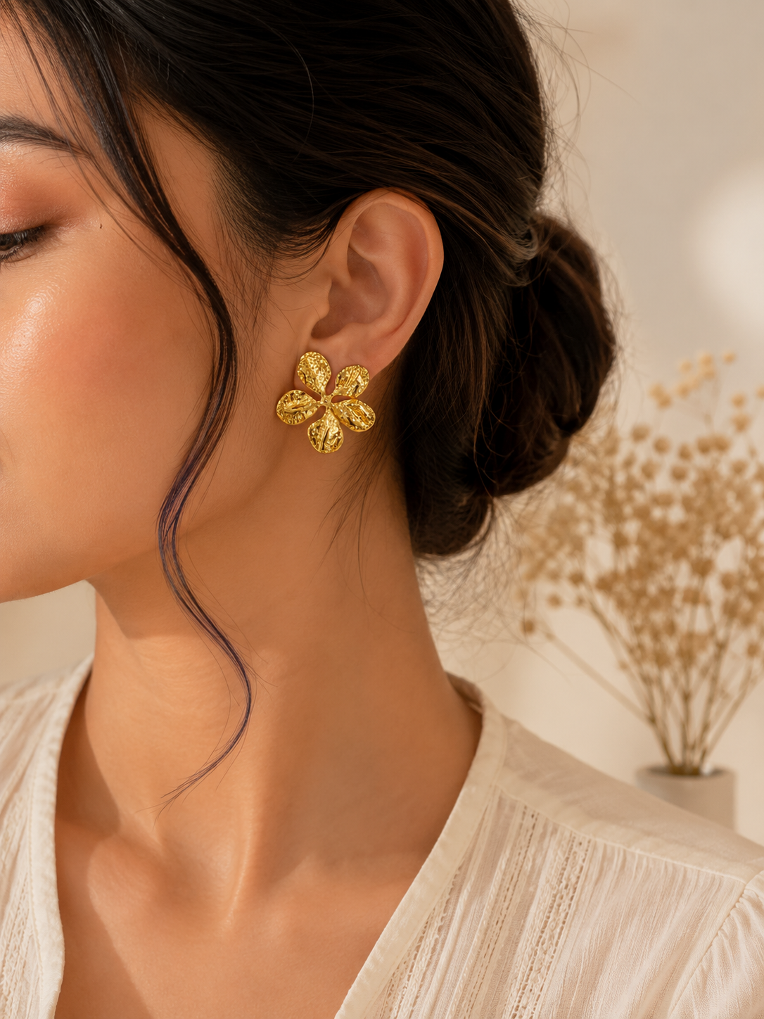 Golden Petal Earrings
