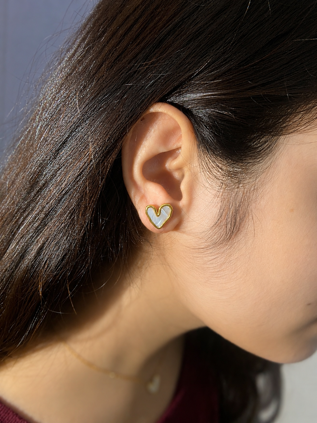 Opal Heart Studs