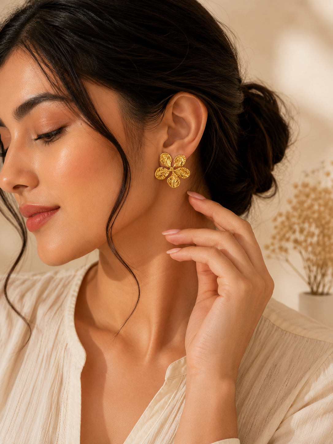 Golden Petal Earrings